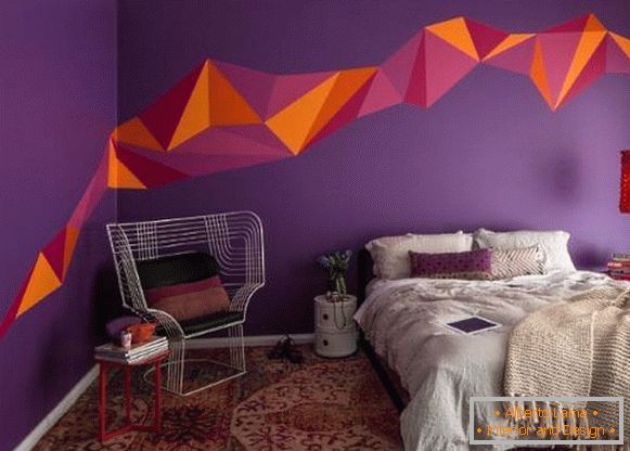 Idéias para pintar paredes em um apartamento em roxo