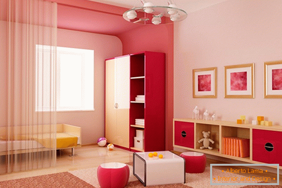Tinta rosa nas paredes e teto do apartamento - foto