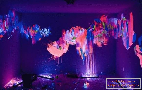 Idéias para decoração de casa - fotos de padrões luminescentes nas paredes