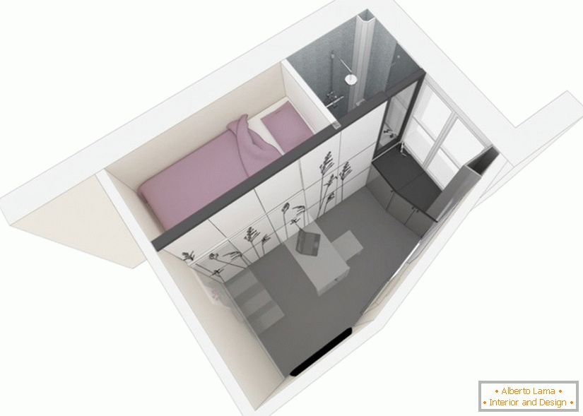 Projeção 3D do apartamento