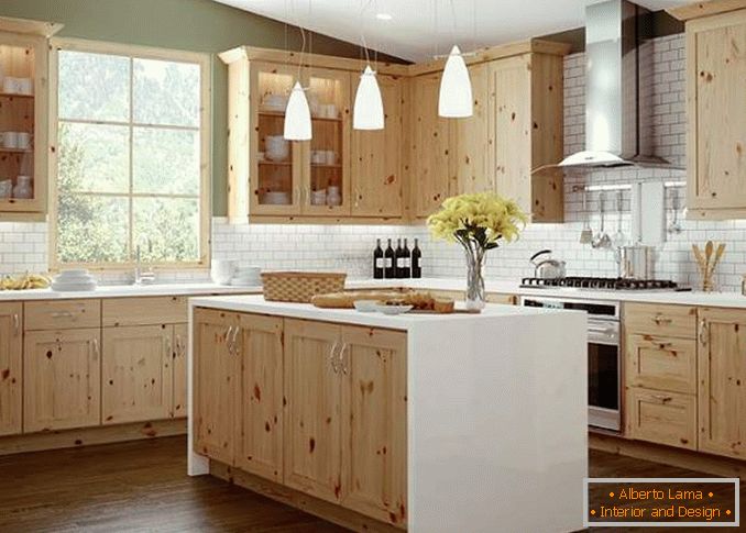 cozinha para uma dacha com as próprias mãos de madeira, foto 8