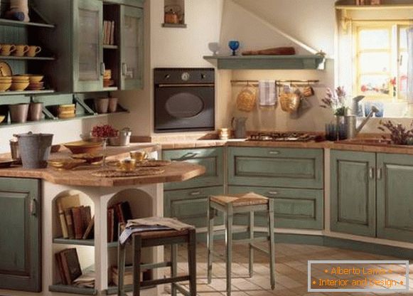 Como criar uma bela cozinha interior no estilo country - 25 fotos