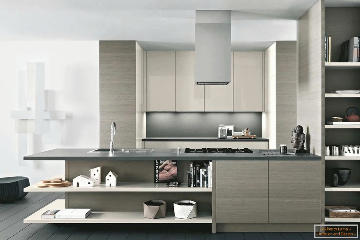 Cozinha em estilo moderno em cores claras