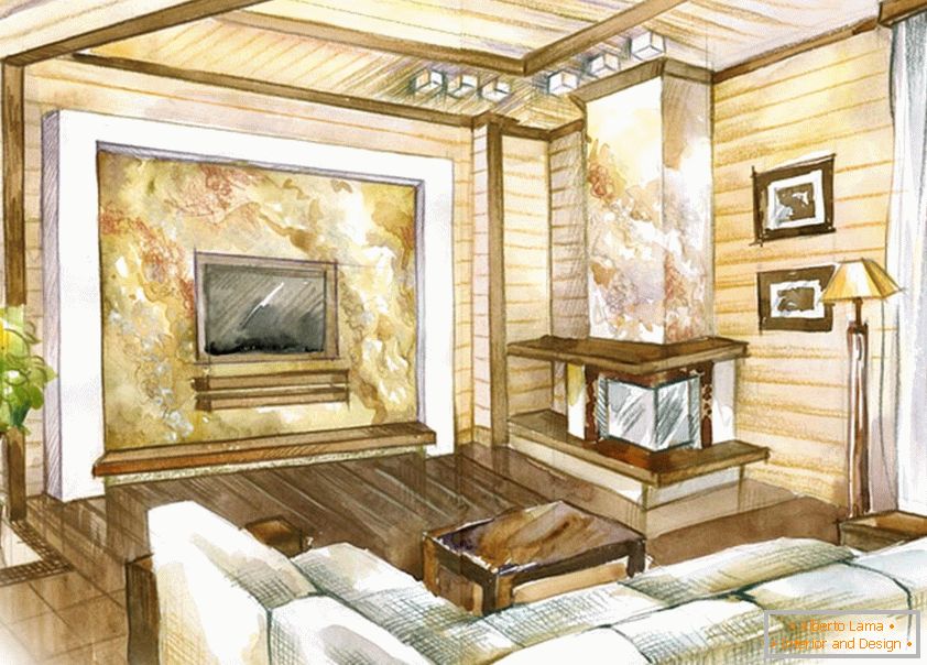 O layout da pequena sala de estar в светлых тонах