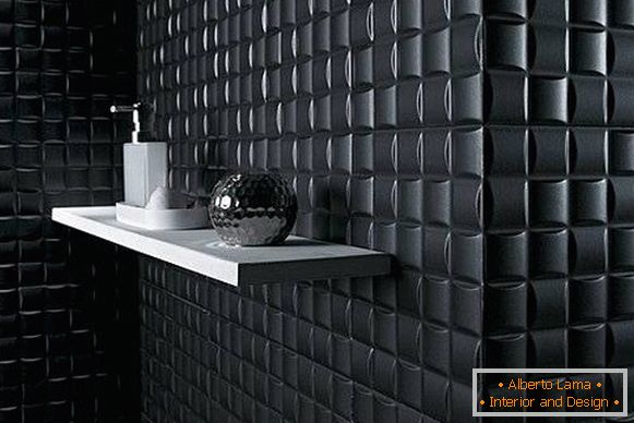 Papel de parede elegante para paredes com azulejos pretos