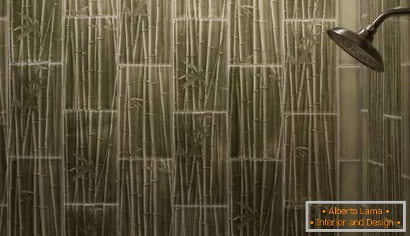 Telha do banheiro para o bambu