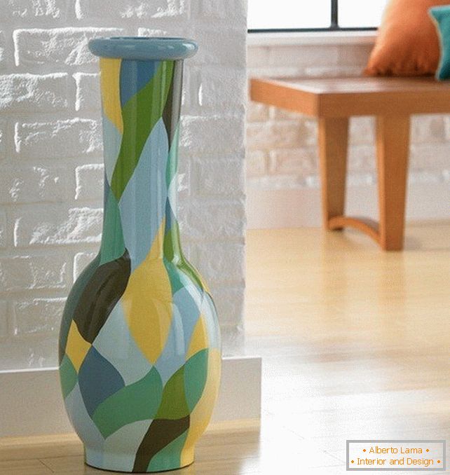 Vaso de vidro de várias cores