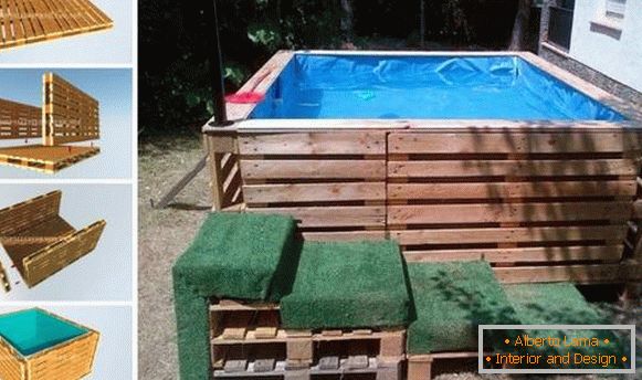 Foto de piscinas no quintal - uma piscina improvisada de paletes