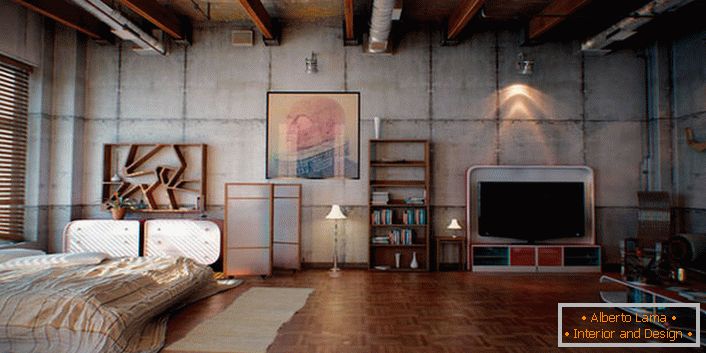 Interior e móveis em estilo loft