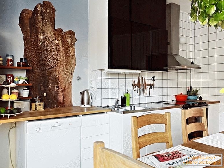 Interior da cozinha em estilo escandinavo