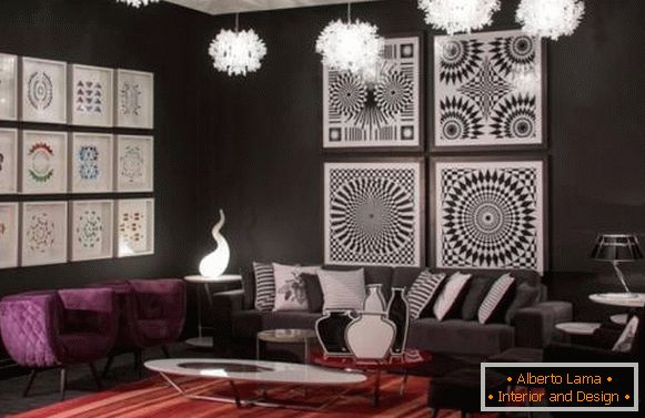 Design elegante e brilhante sala de estar