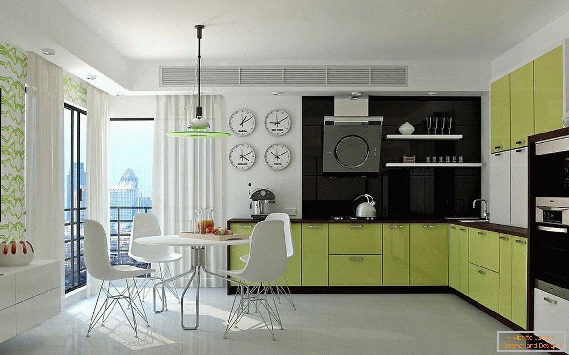Mobiliário moderno no interior da cozinha