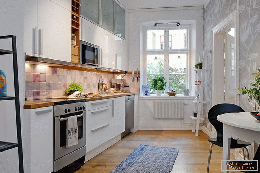 Papel de parede de cozinha estilo escandinavo