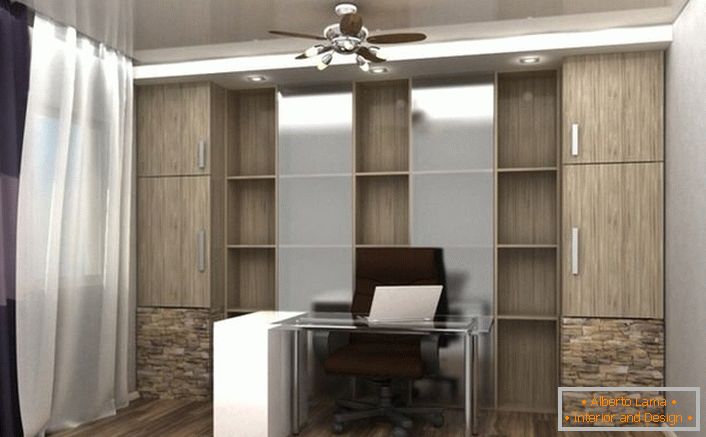 Exemplo de iluminação corretamente selecionada para escritório em estilo loft.