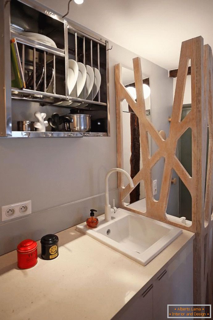 Cozinha elegante pequeno apartamento