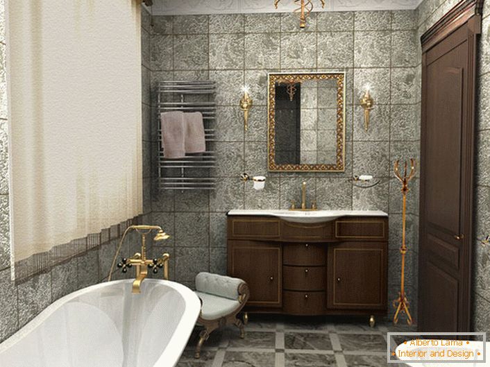 Luxuosa casa de banho em estilo Art Deco