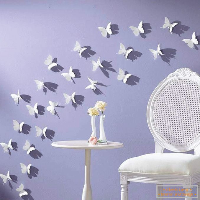 Decorar as paredes com suas próprias mãos a partir dos materiais úteis - borboletas de papel