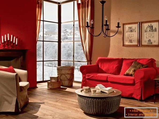 design de uma sala de estar com uma foto de janela de canto