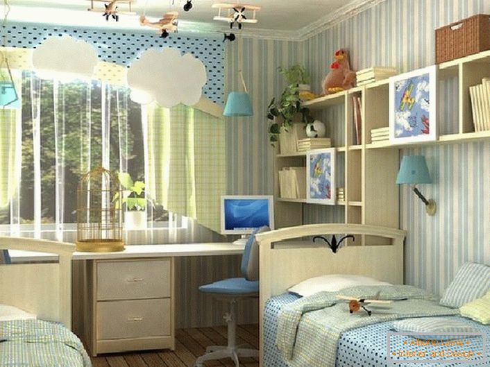 Um quarto em estilo de alta tecnologia para um menino em uma casa de campo no sul da França.