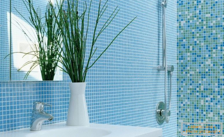 chuveiro e banheira de azulejos pequenos no design