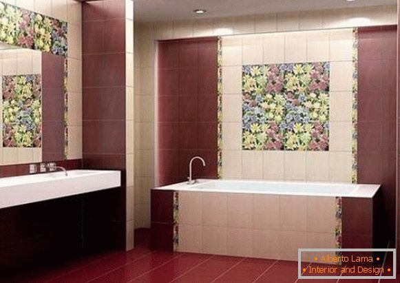 um painel de azulejos no banheiro, foto 11