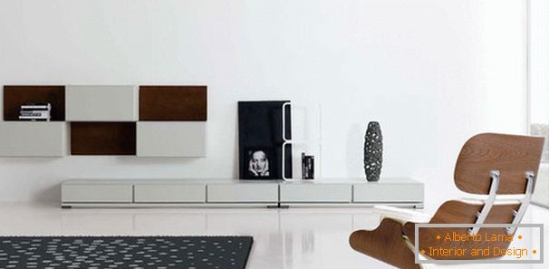 Interior da sala de estar no estilo minimalista