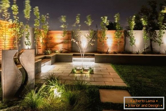 Design moderno jardim - foto com iluminação led
