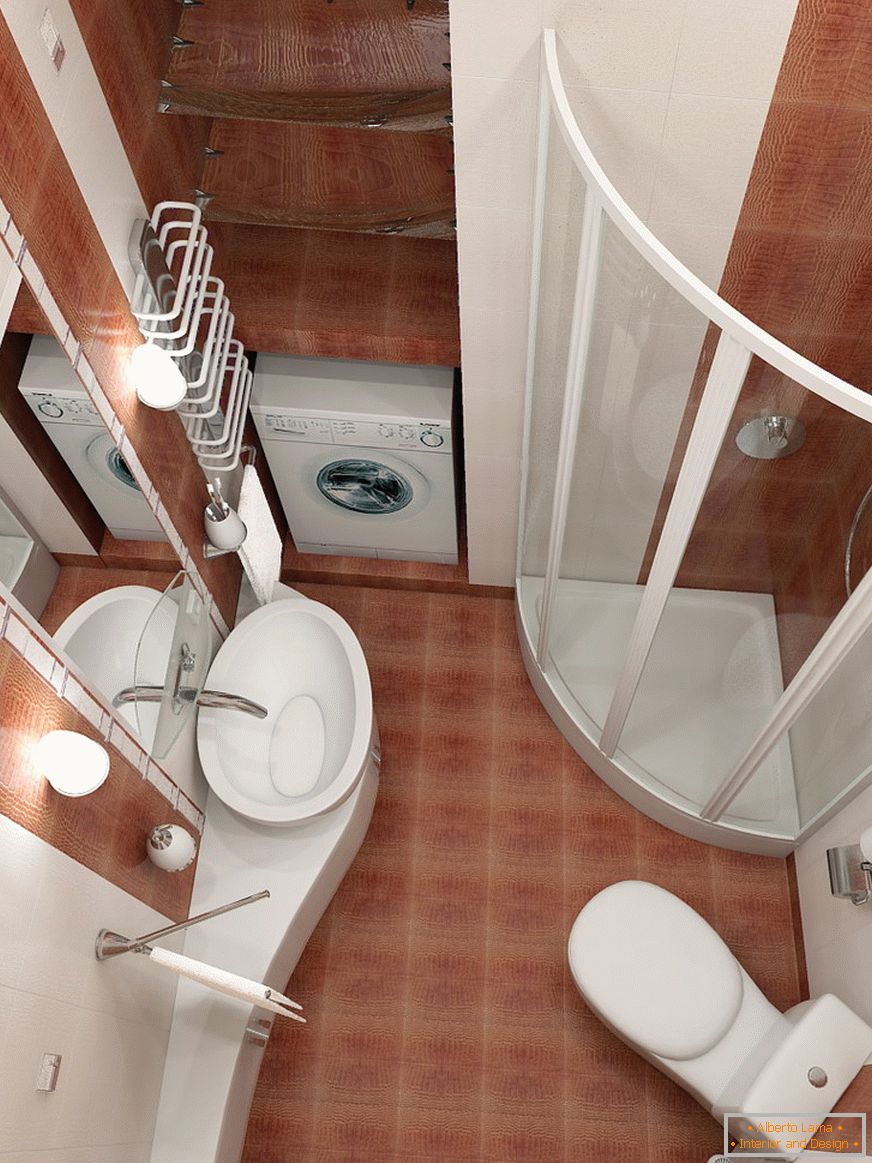 Interior do banheiro combinado com o toalete