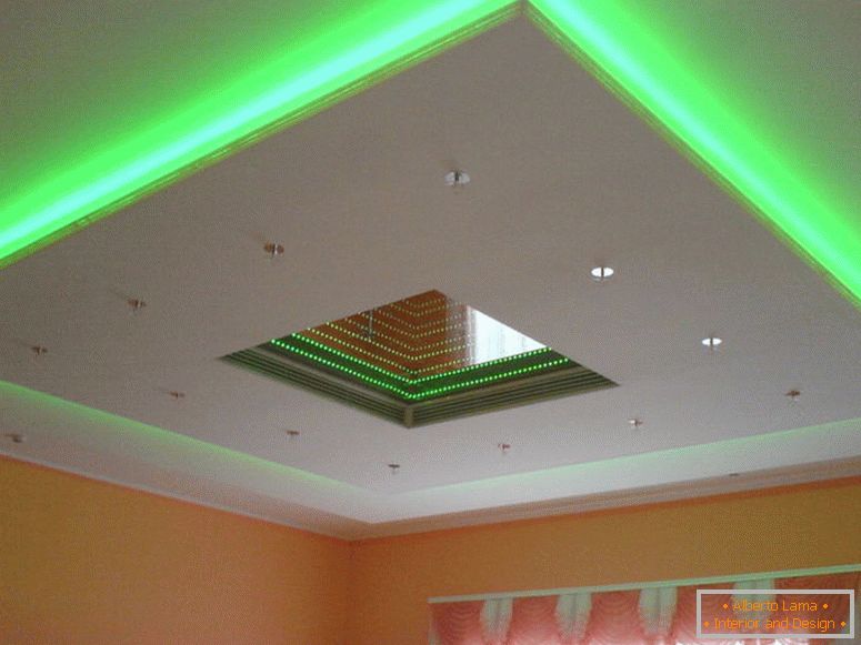 luz de fundo verde-teto
