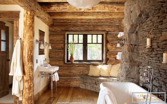 Acabamentos de casa de banho em madeira