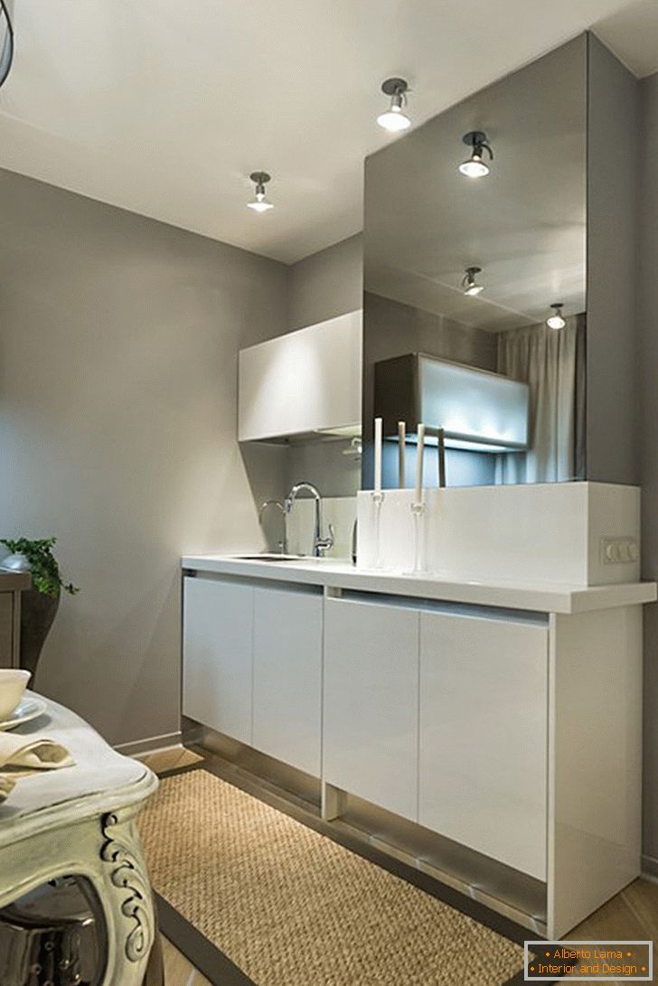 Design de interiores de cozinha em estilo minimalista
