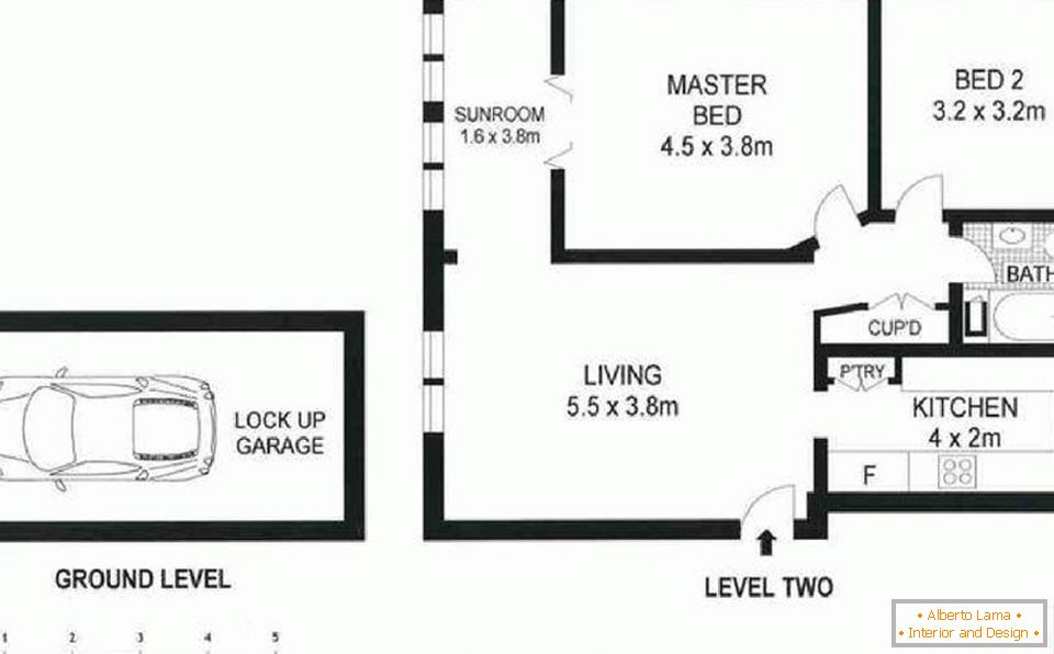 O layout de uma pequena casa de campo