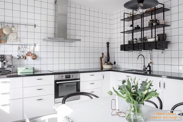 Cozinha em preto e branco
