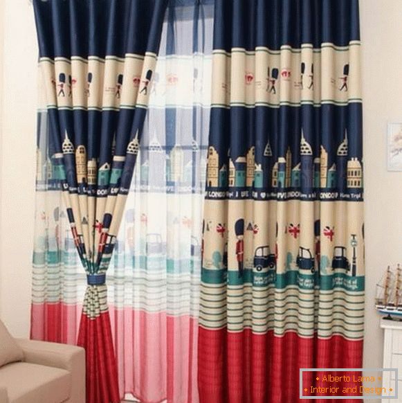 cortinas lilás em um quarto de crianças para um menino, foto 16