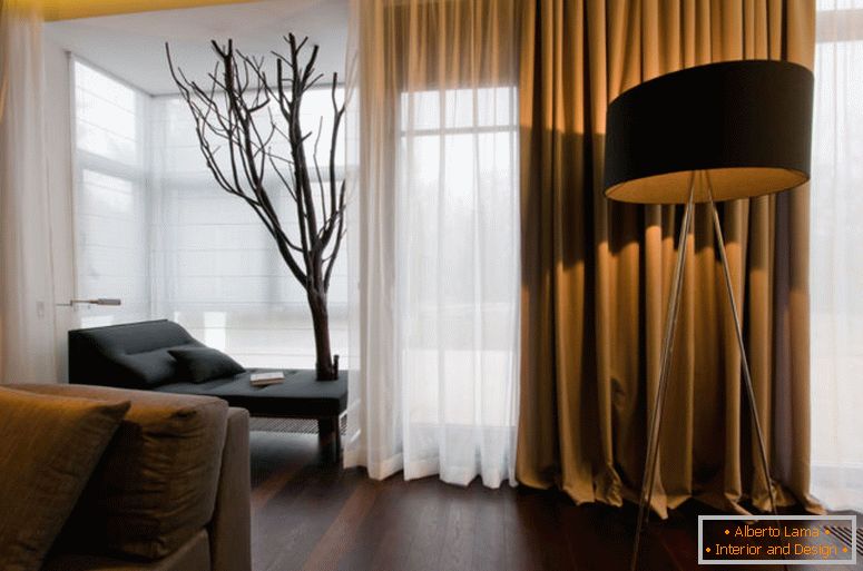 cortinas contemporâneas marrom-para-sala de estar
