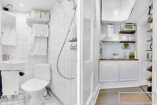 Casa de banho e cozinha em cor branca