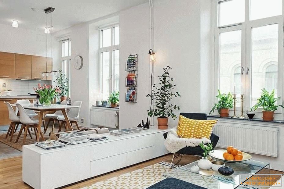 Design de apartamento em estilo escandinavo