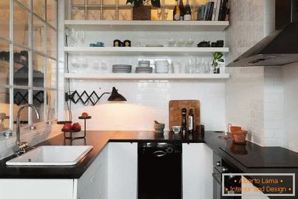 interior de uma moderna cozinha pequena, foto 30