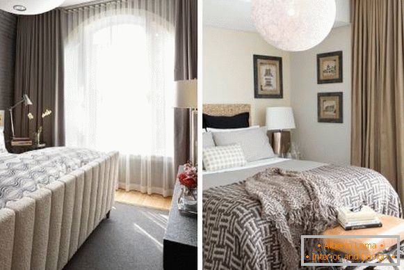 Escolha cortinas elegantes em um quarto pequeno - foto 2016