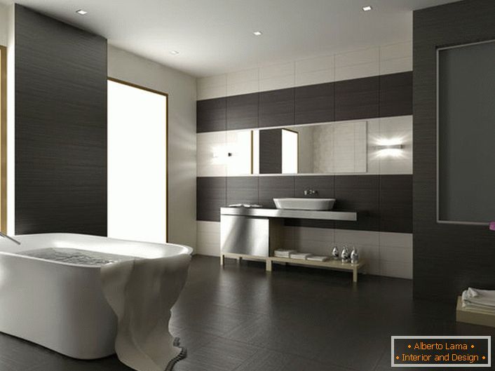 Interior de casa de banho em estilo high-tech