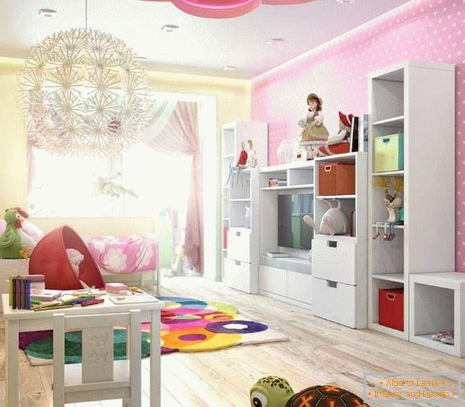 Projeto de um quarto de crianças no interior de um apartamento de dois quartos - foto