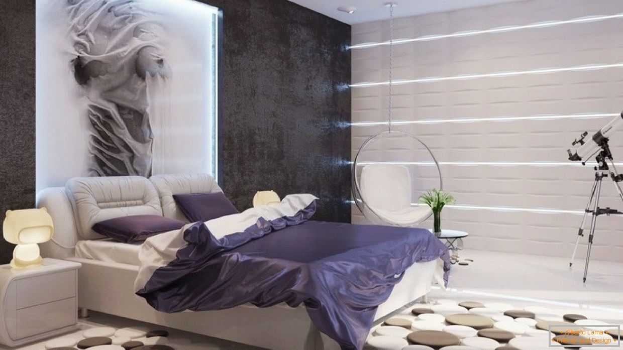 Quarto em estilo high-tech