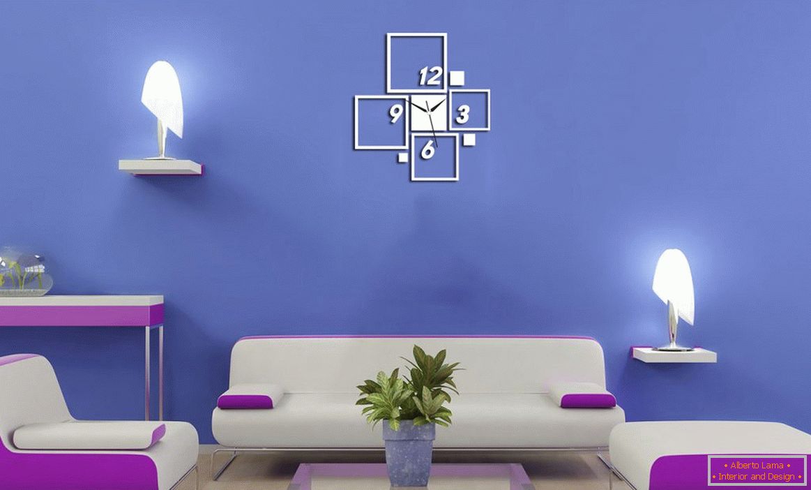 Cor azul no design da sala de estar