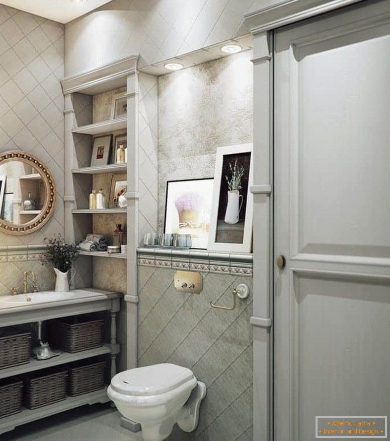 Banheiro moderno em estilo provençal