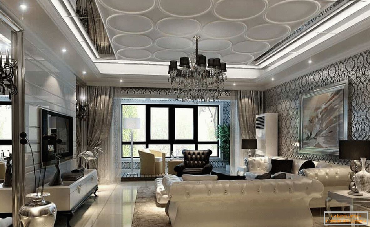 Um design interior rico no estilo do clássico moderno