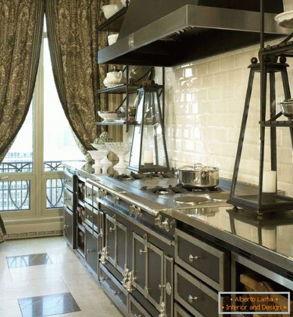 Design de interiores de cozinha de steampunk - soluções de foto