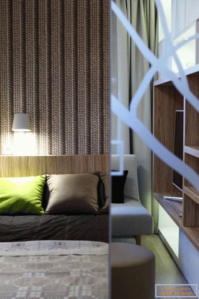 Design de interiores de um elegante apartamento de um quarto