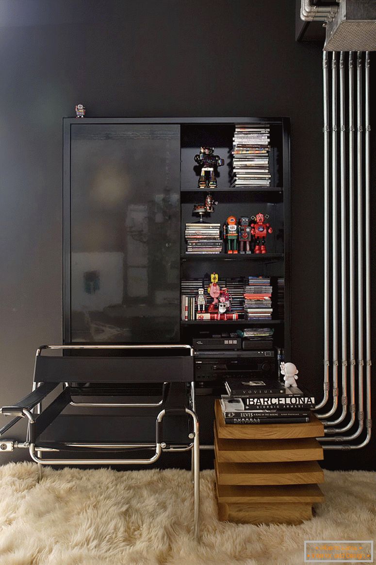 Design elegante do armário em preto