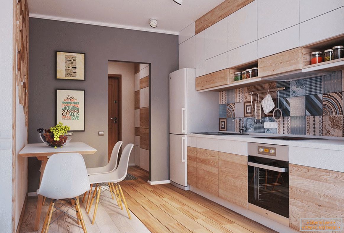 Cozinha em um pequeno apartamento moderno
