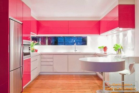 Fachadas de duas cores para a cozinha em estilo moderno 2016